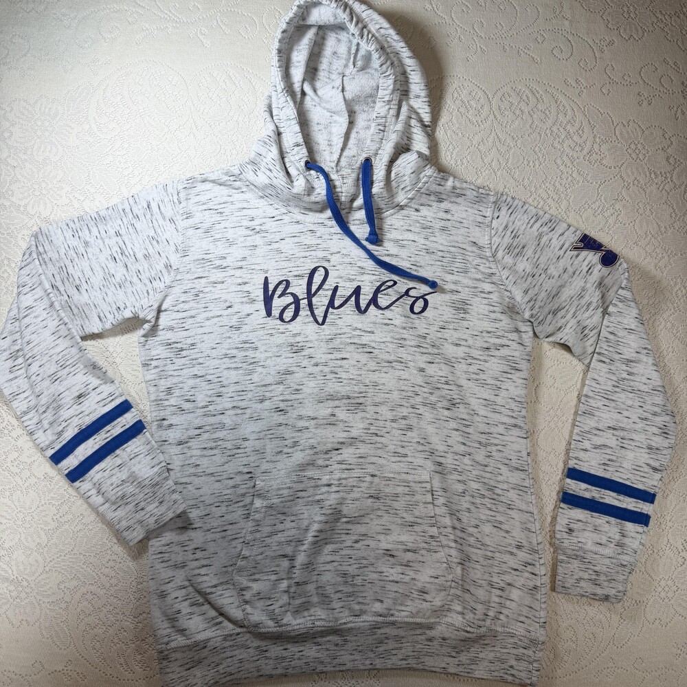 St. Louis Blues Hoodie Sweatshirt Womens XL Gray NHL Hockey J America Pullover